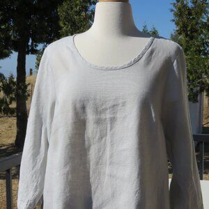 Flax Jeanne Engelhart  Light Linen Lagenlook Size Petite Small PS Gray